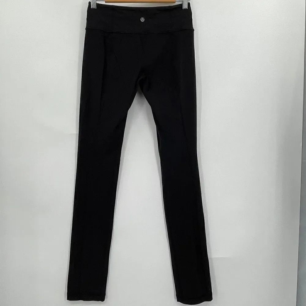 Lululemon Black Skinny Groove Reversible Yoga Pant Leggings Size 6